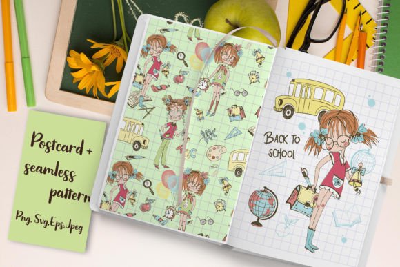 Bask to School.Girl 2. Png Svg Eps