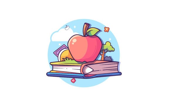 Book and Apple Vector Flat Illustration: A Practical Creative Asset for Educators, Designers, and Small Business Owners