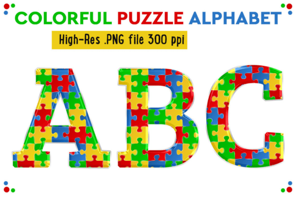 Colorful Puzzle Alphabet Clipart Set: A Versatile Design Resource for Learning, Creativity, and Commercial Projects