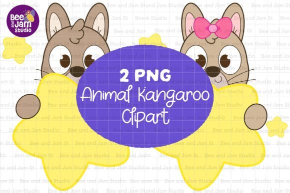 Kangaroo Mother Father PNG Sublimation