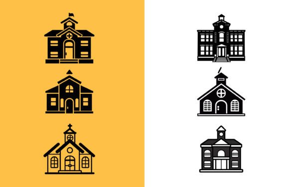 School Building with School Bus Vector: A Strategic Asset for Visual Communication