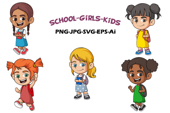 School Girls Kids Cartoon Clipart: A Practical Guide for Designers and Educators